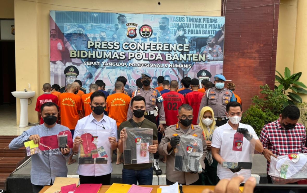 Polda Banten dan Polres Jajaran Bekuk 24 Orang Pelaku Perjudian