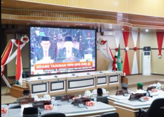 DPRD Parepare, Pemkot dan Forkopimda Simak Pidato Kenegaraan HUT ke-76 RI Secara Virtual
