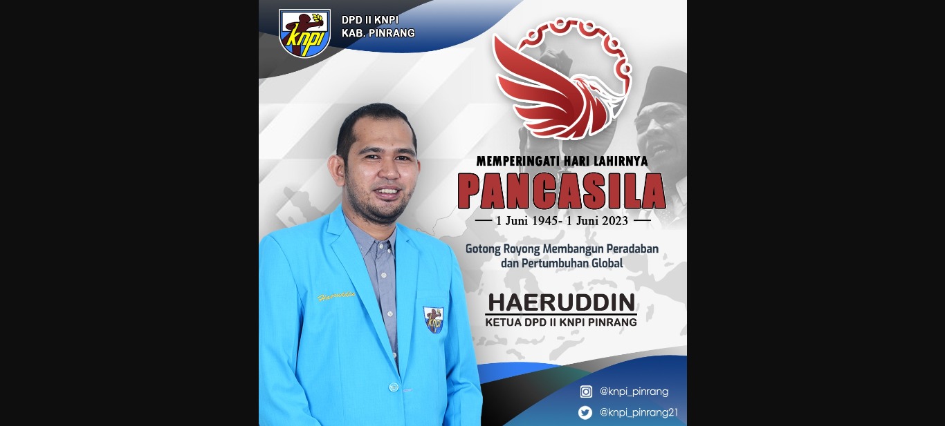 Ketua KNPI Pinrang, Haeruddin : Pemuda Wajib Implementasikan Nilai-nilai Pancasila