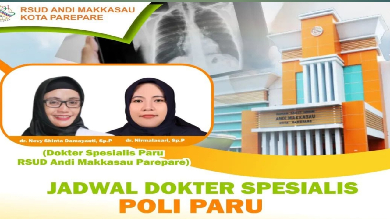Ini Jadwal RS Dokter Spesialis Poli Paru di RS Andi Makkasau Parepare