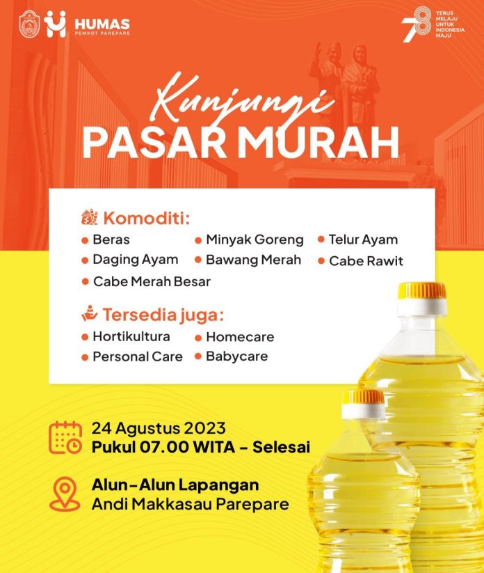 Pemkot Parepare Gelar Pasar Murah, Tersedia Berbagai Komoditi