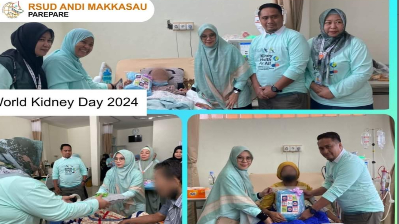 Hari Ginjal Sedunia, Manajemen RS Andi Makkasau Bagikan Suvenir kepada Pasien Hemodialisa