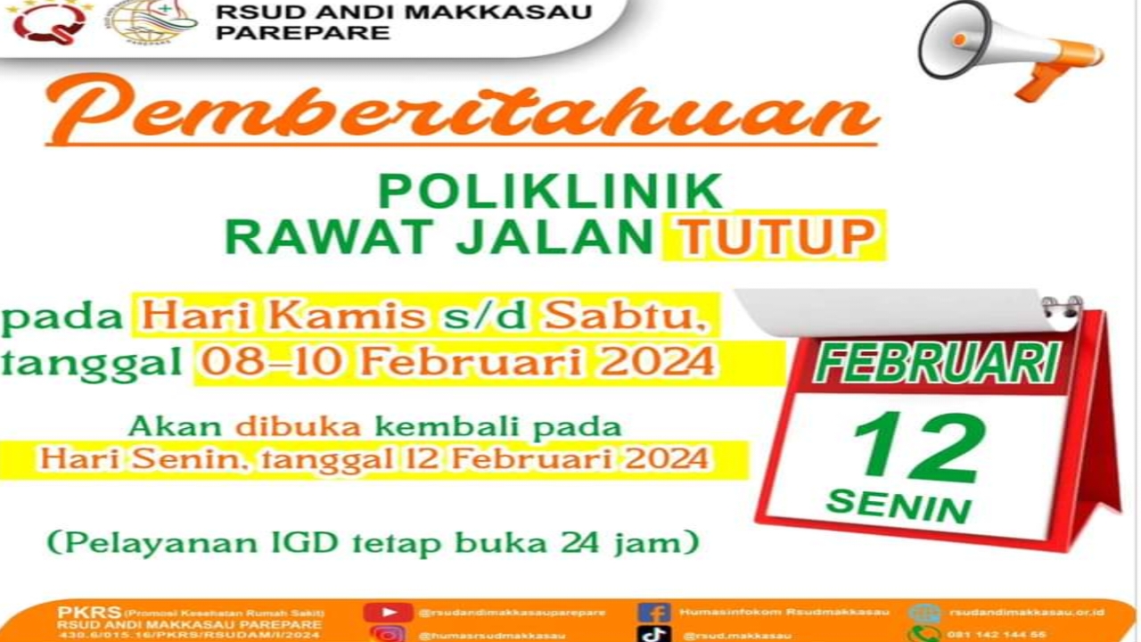 Ini Jadwal Poli Dokter Spesialis Saraf, Jantung dan Penyakit Dalam di RSUD Andi Makkasau