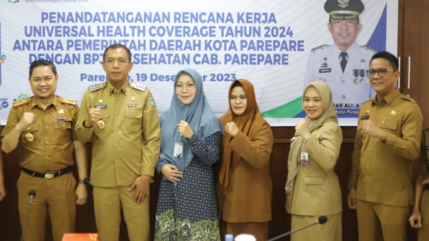 Pj Wali Kota Parepare Akbar Ali Teken MoU Kerjasama UHC Bersama BPJS Kesehatan