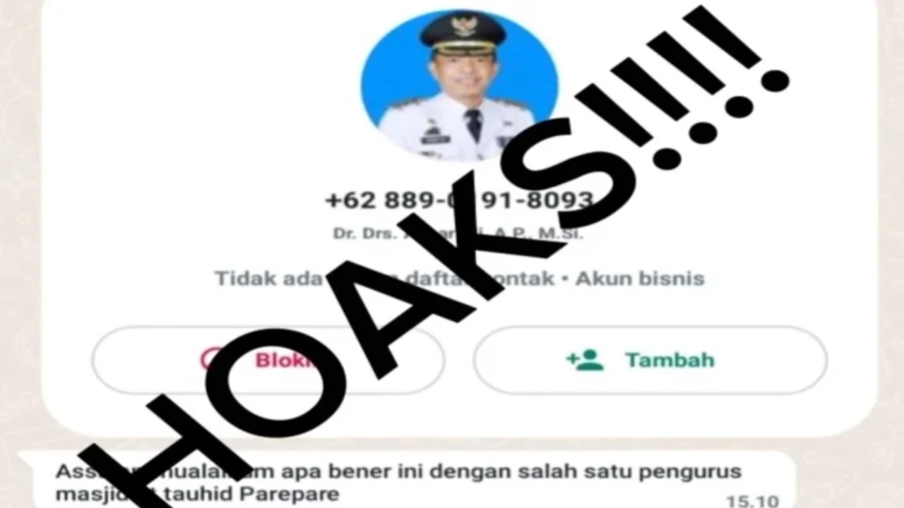 Waspada! Penipu via WhatsApp Catut Nama Pj Wali Kota Parepare