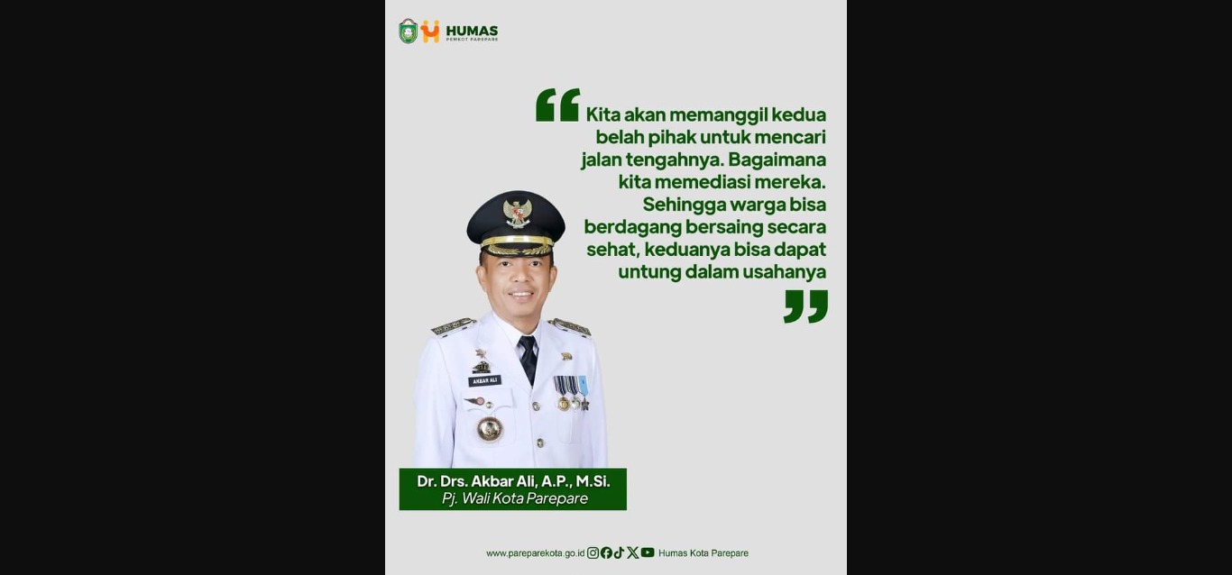 Ini Tanggapn Pj Wali Kota Parepare Terkait Kisruh Pedagang Pasar Senggol dan Sumpang Minangae