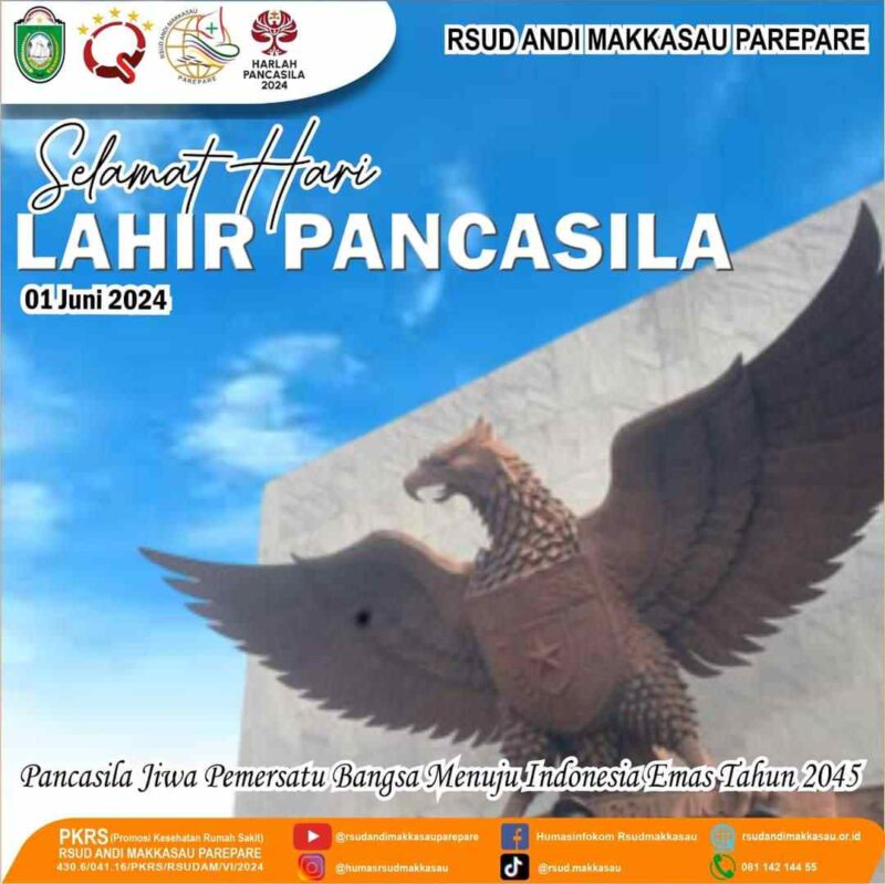 RSUD Andi Makkasau Parepare Ucapkan Selamat Hari Jadi Pancasila 2024