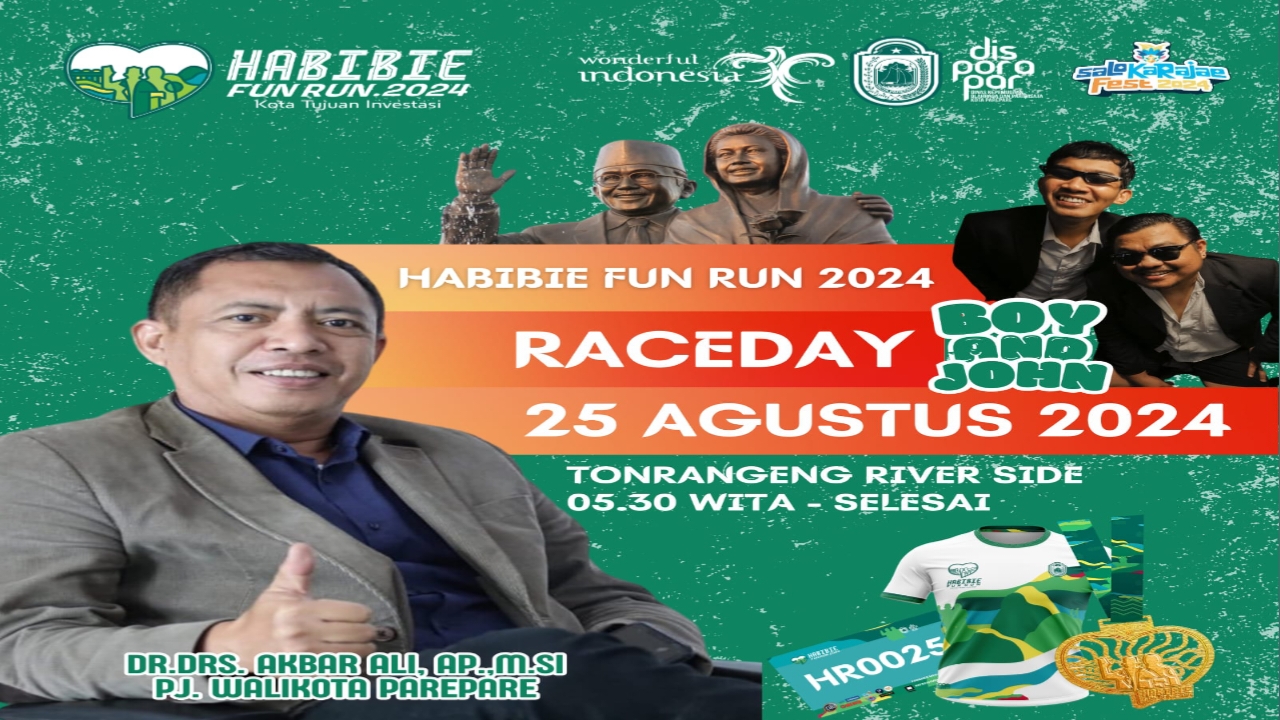 Ribuan Runner Meriahkan Habibie Fun Run 2024, Buktikan Kota Parepare Sebagai Pusat Event