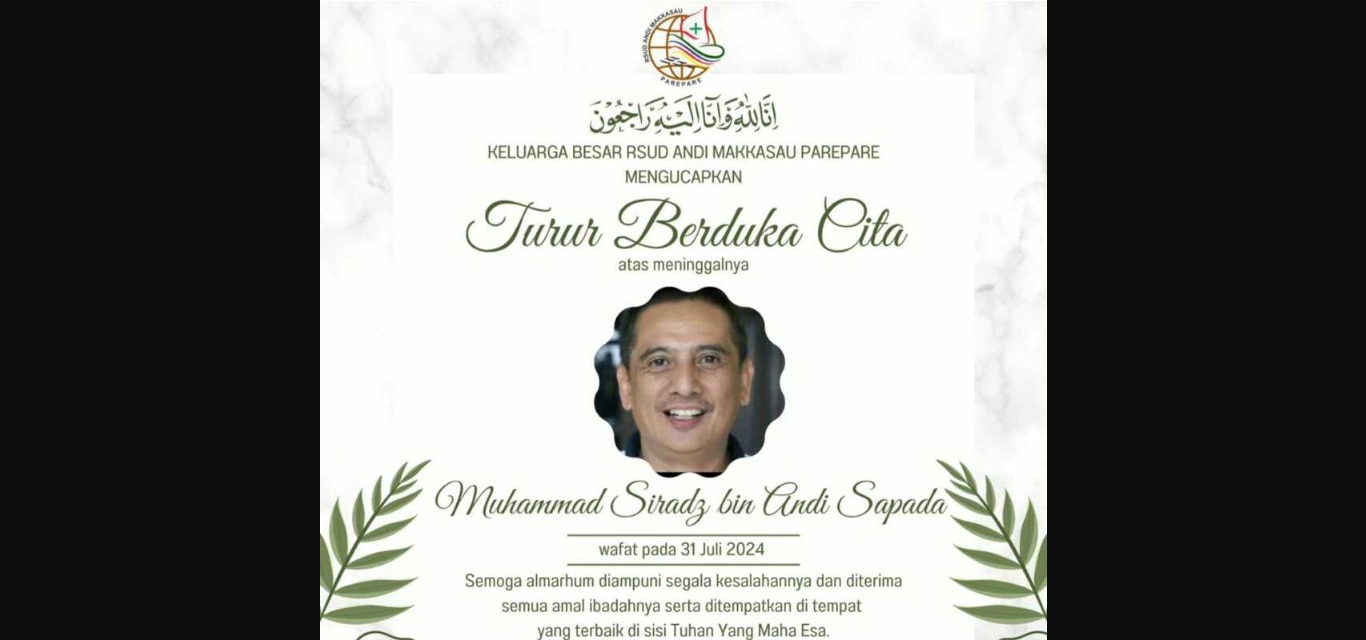 Manajemen RS Andi Makkasau Kota Parepare Berduka atas Wafatnya HM Siradz Andi Sapada