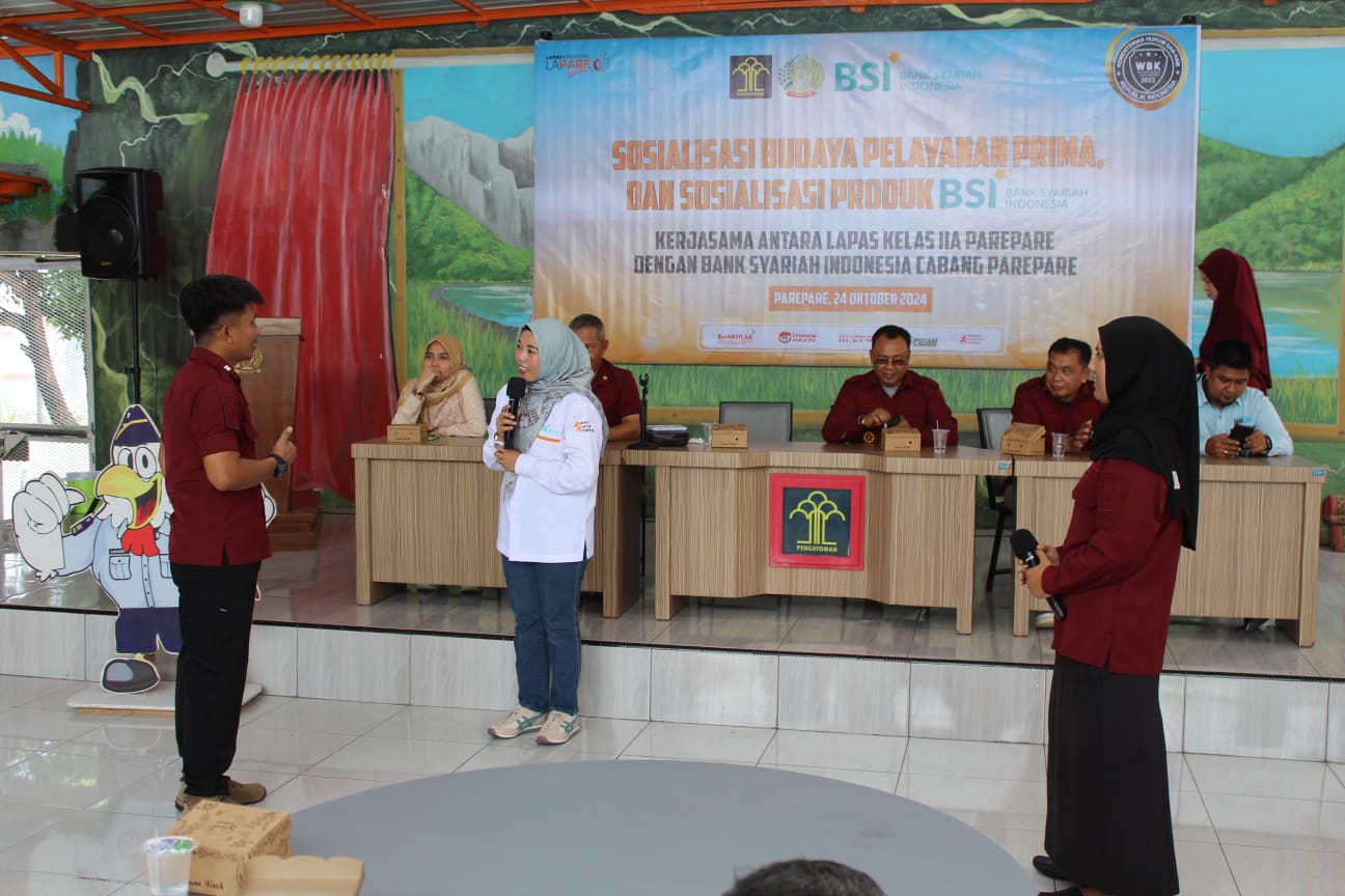 Lapas IIA Parepare Gandeng BSI Cabang Parepare Gelar Sosialisasi Budaya Pelayanan Prima