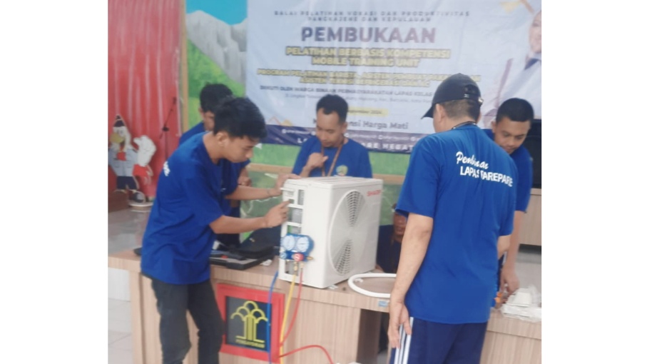 Cetak Warga Binaan Terampil, Lapas Parepare Kerja Sama BPVP Pangkep Gelar Pelatihan AC Bersertifikasi