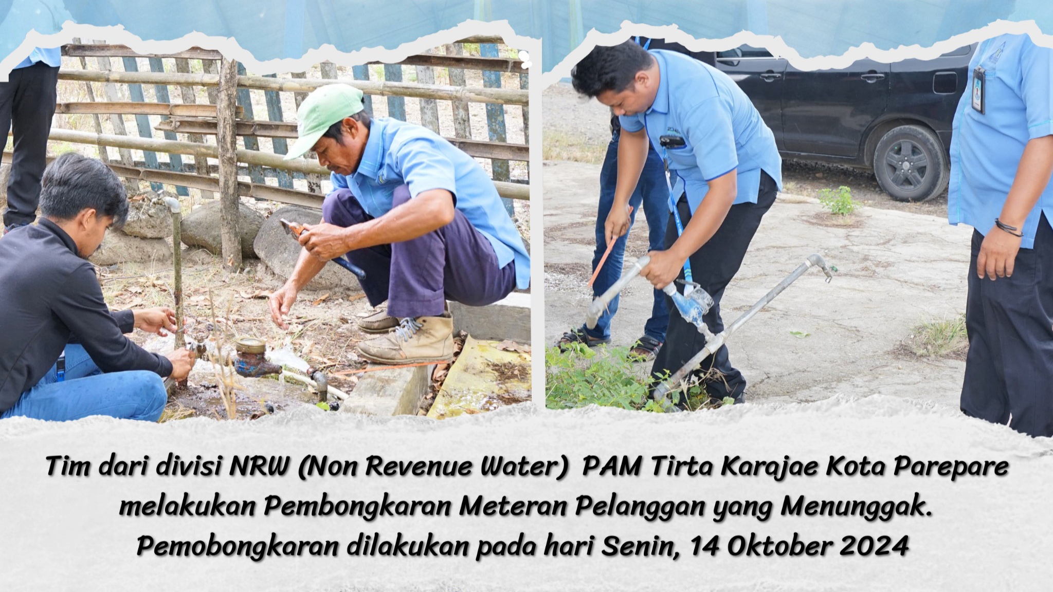 Tim NRW PAM Tirta Karajae Parepare Tindak Pelanggan Penunggak Pembayaran