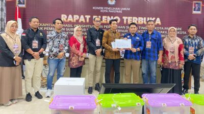 Hasil Rekapitulasi KPU, Tasming-Hermanto Unggul Telak di Pilkada Parepare 2024