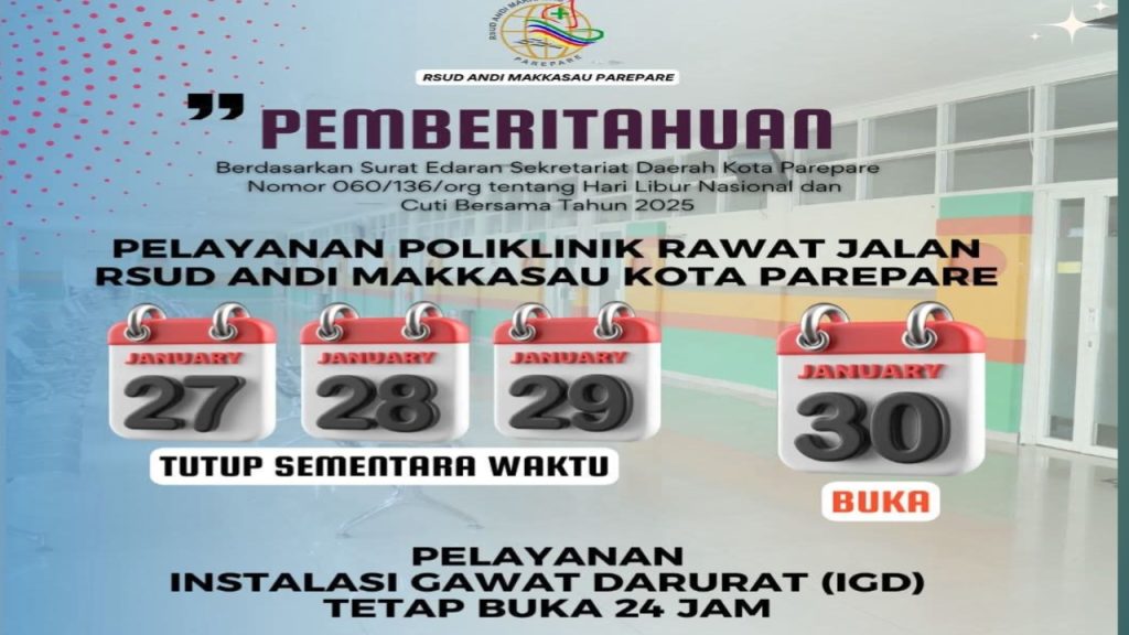 RSUD Andi Makkasau Tetap Buka Saat Cuti Bersama