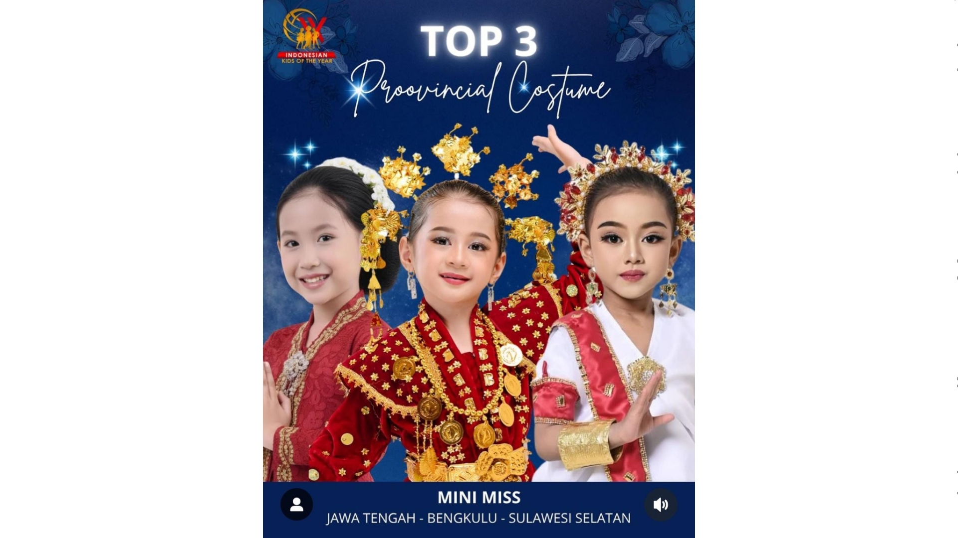 Harumkan Sulsel di Kanca Nasional, Bua Syimah Arsyila Lolos TOP 3 Provincial Costume Photo Challenge Mini Miss Indonesian Kids Of The Year 2025